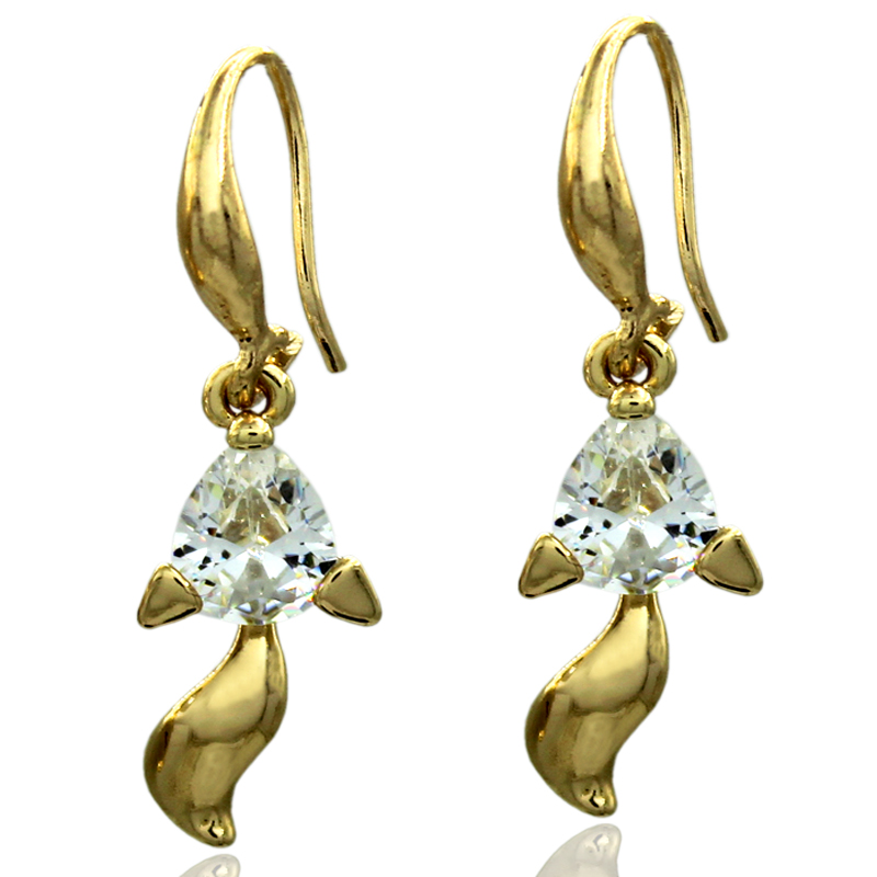 

European and American fashion new high quality gold crystal ornaments exquisite little fox retro earrings free shipping wholesale gift