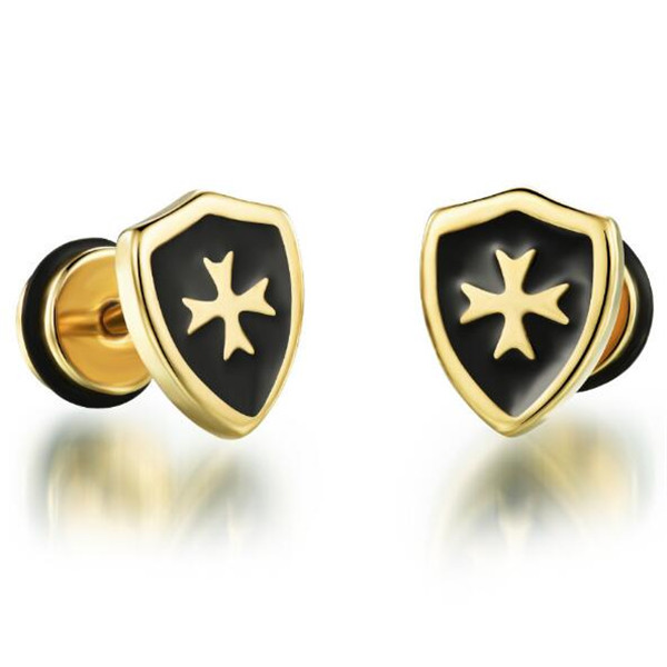 

Hot Sell Fashion Jewelry Cool Man Cross Stud Earrings For Men, Men's Stainless Steel Earring Anti-allergy Earring GE303