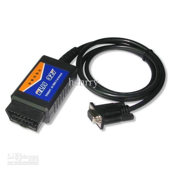 ELM 327 COM Port En Plastique OBD2 ELM327 RS232 Scanner OBDII ELM 327 RS232 ELM327 Haute Qualité