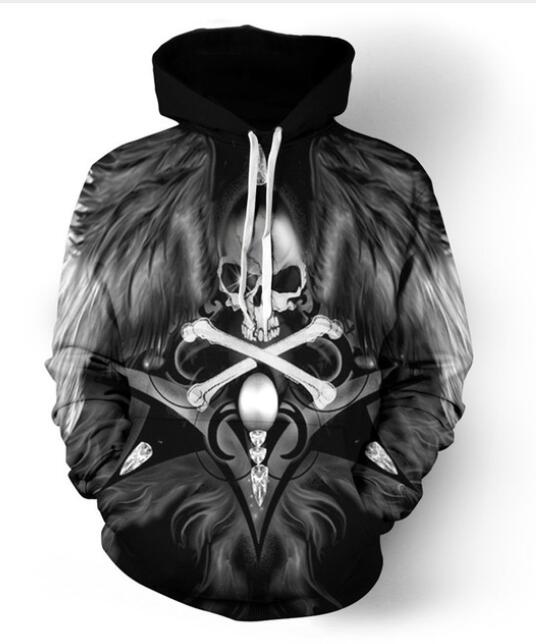 New Fashion Men/Women Halloween Art Skull Funny 3d Sweatshirts Hoodies Autumn Winter casual Print Hooded Pullovers Tops LM047