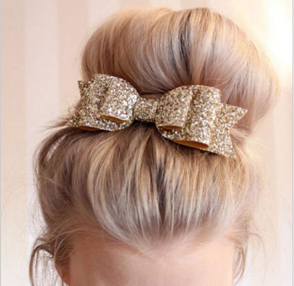 

2021 New Baby Headband Girls Bling Hair Band Sequined Double Over-size Bow Knot Headwear, Multi-color