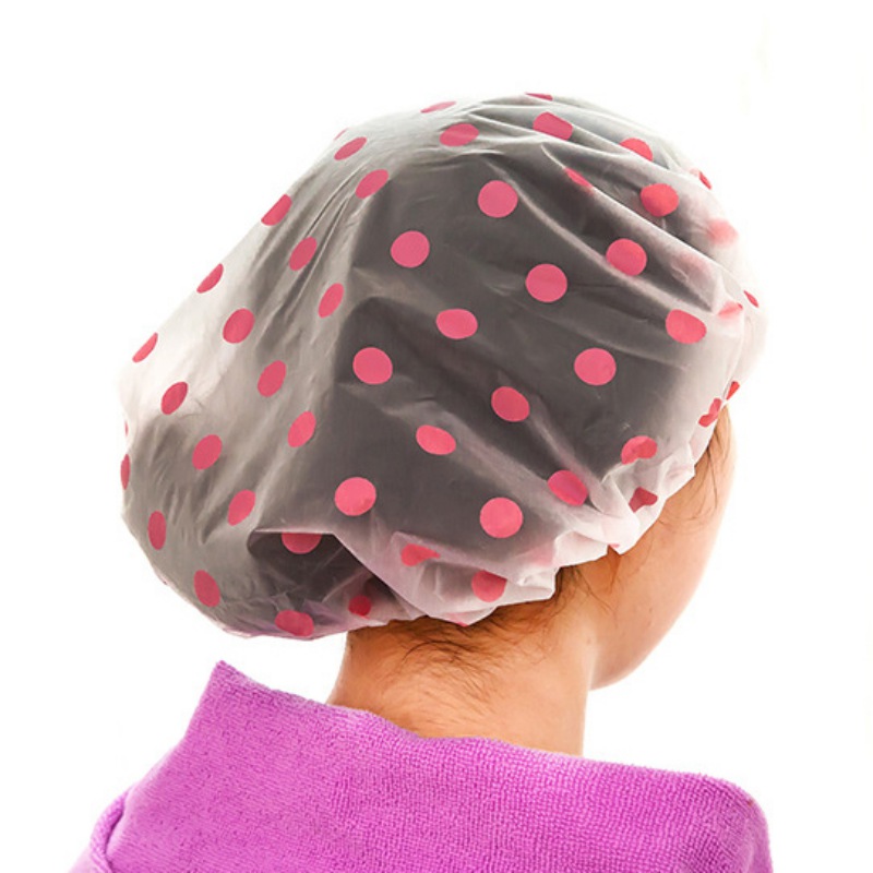 Pink+Blue Sunflower pattern Reusable Disposable Shower Caps Elastic Bath Shower Hat Full-Size for Adult Women Ladies Pack of 2
