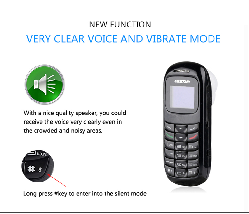 

Gtstar BM70 Bluetooth Mini Mobile Phones Bluetooth Dialer Universal Wireless Headphone Cell Phone Dialer 0.66inch, Black