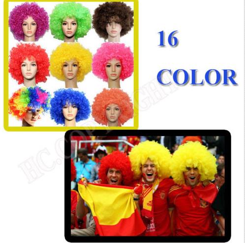 

Unisex Clown Fans Carnival Wig Disco Circus Funny Fancy Dress Party Stag Do Fun Joker Adult Child Costume Afro Curly Hair Wig event gift