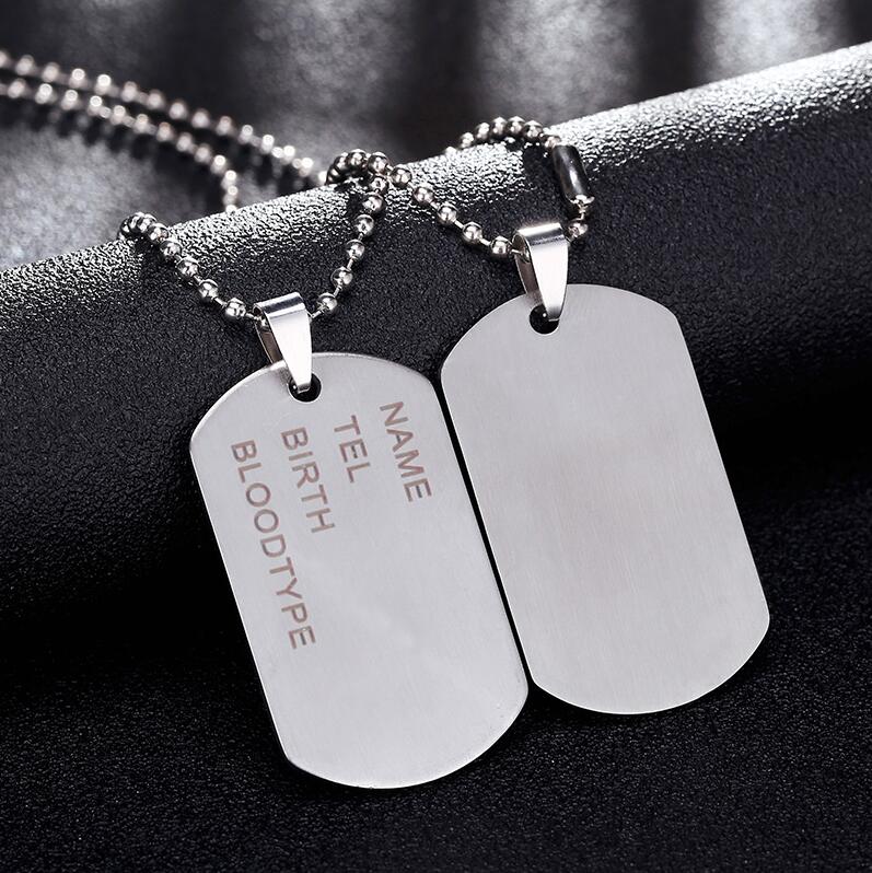 Army Military Dog Tag Mens Gray Suede Leather Pendant Necklace Lobster Clasp Length 31