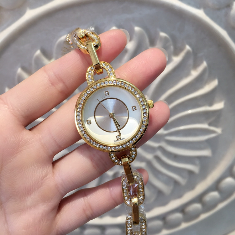 

Hot Items Sexy Women Wristwatch With diamond Steel Bracelet Chain Lady wristwatch brand table Quartz Jewelry buckle, Rose gold