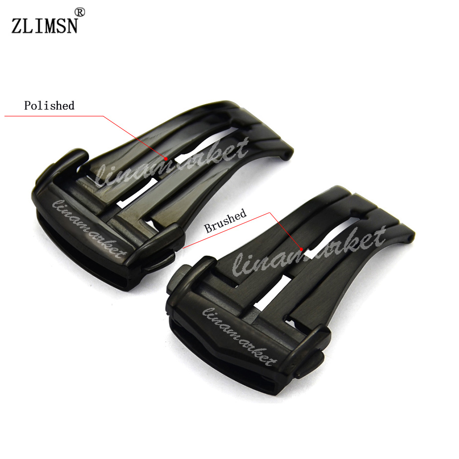

WatchFor Omega Watch Bands Buckles Black Deployment Clasp 16mm 18mm 20mm New SS Strap Buckle