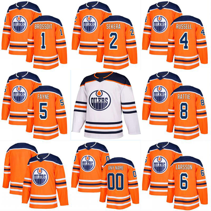 

2017-2018 Season 1 Laurent Brossoit 2 Andrej Sekera 4 Kris Russell 5 Mark Fayne 6 Adam Larsson Edmonton Oilers Custom Hockey Jerseys