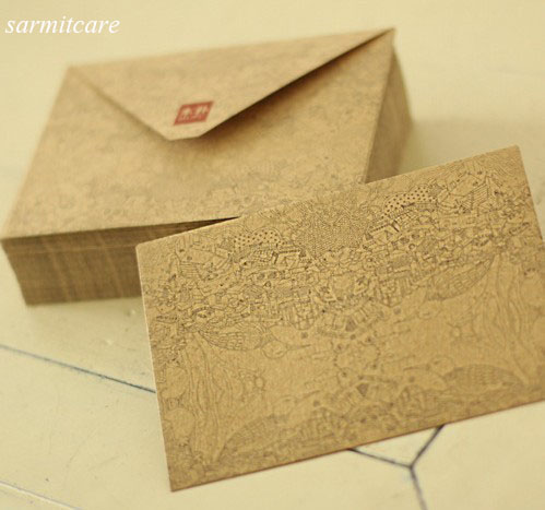 045/3 - 200pcs/lot Quality Brown Paper Greeting Cards Paper Bag Exquisite Brown Paper Envelopes Vintage Style Kraft Envelope-image-390729940