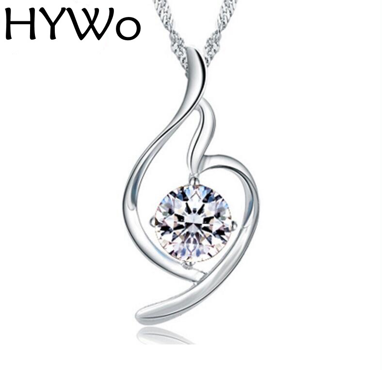 

Chainless White / Purple Pendant 925 Sterling Silver CZ Pendant Women Necklace New Style Women Female Clavicle Europe Soft Crystal