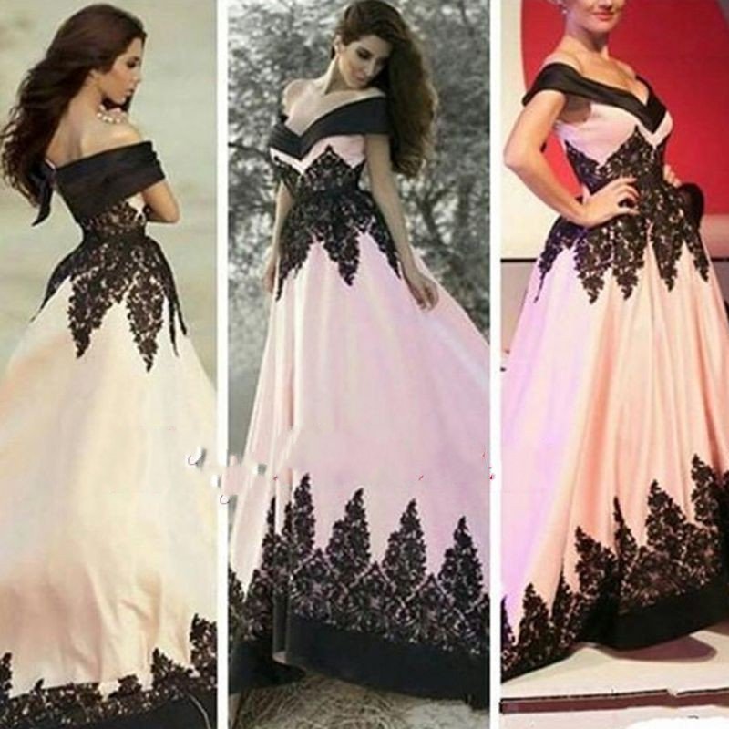 

Vintage Arabic Evening Prom Dresses Portrait Satin Ruffles Ball Gowns Applique Red Carpet Celebrity Dress Elegant Floor Length Party Gown, Green