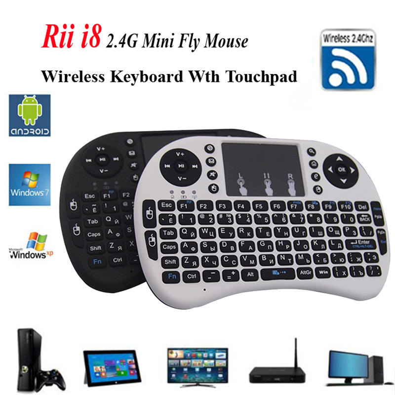 

Rii I8 Wireless English keyboard with Touchpad 2.4G Multi-Media Fly Air Mouse Remote Control For PC/Andriod TV Box/Xbox360 Built-in lithium-ion battery