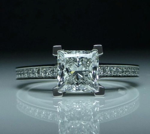 

Size 4-11 Princess cut Free 1ct Topaz Luxury Jewelry Simulated Diamond Gemstones Wedding Engagement Band Finger Rings for Women love gift