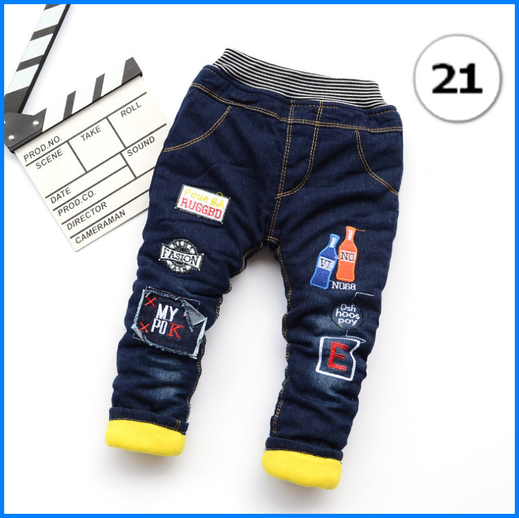 

Kids Jeans Causal Pants Winter 35inch to 42inch Extra Thickness Keep Warm baby boy clothes Wholesale kid296, Multi-color