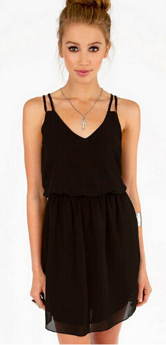 

Women Summer beach wear 2016 clear Black Red Double-strap Chiffon Sexy Slim Waisted style Maxi Dresses free shipping