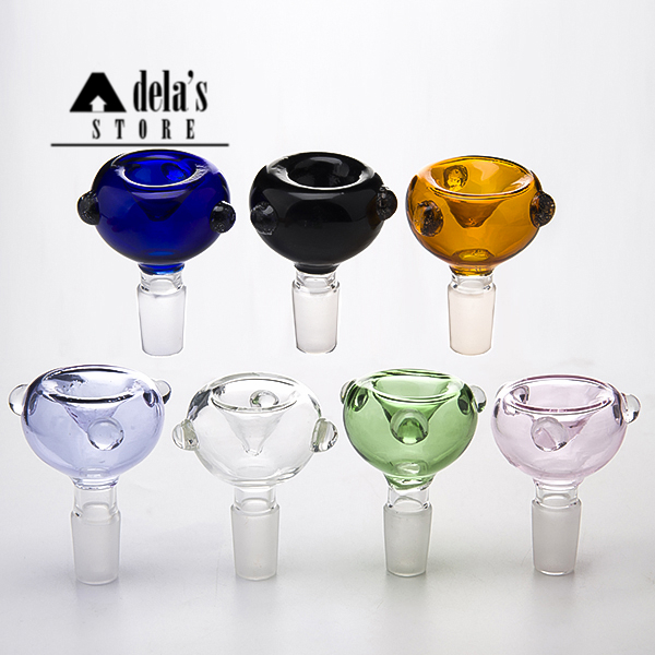 

Colorful Glass Bowl 14mm 18mm Female Male Joint Thick Pyrex Glass Bong Bubble Dome Piece Color Water Pipe Oil Rig Bubbler Smoke 491