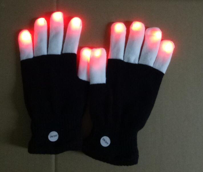 

Lighting Mittens Magic Black luminous Gloves LED Glow Gloves Rave Light Up Flashing Finger Kids Children Toys Supplies