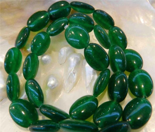 13X18mm Natural green EMERALD oval Loose beads strand 15"