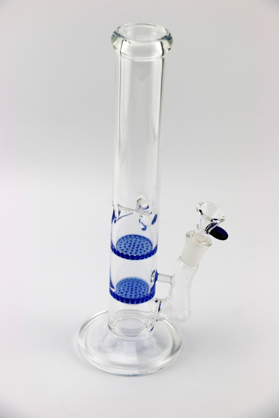 

Tall 10.6" Bongs Two function water bongs double blue honeycomb percolator water pipe oil rig 14.4mm joint