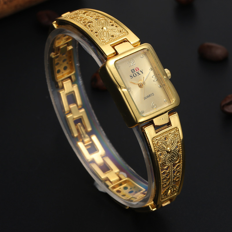 

Fine New Style Explosion models soxy bracelet high-end fashion women girl watch bracelet watch 2piece/lot, Gold