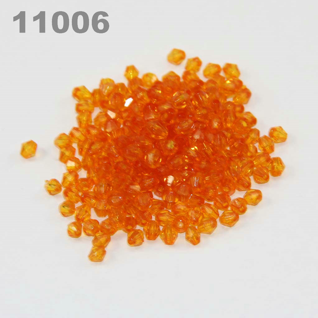 

4mm Diy Lucite Bicone Transparent Acrylic Beads (900 pcs) Orange 11006