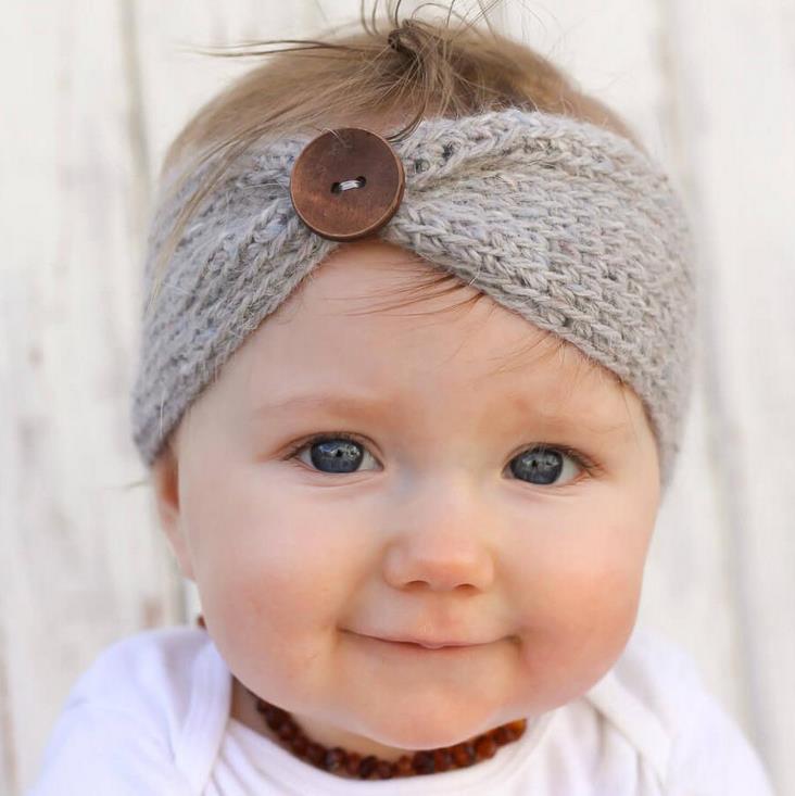 

Europe Fashion Infant Baby Knitted Headbands Girls Hair Bands Childrens Button Knot Hair Accessories Lovely Kids Headwraps 10 Colors 12238, 7 color as the picture