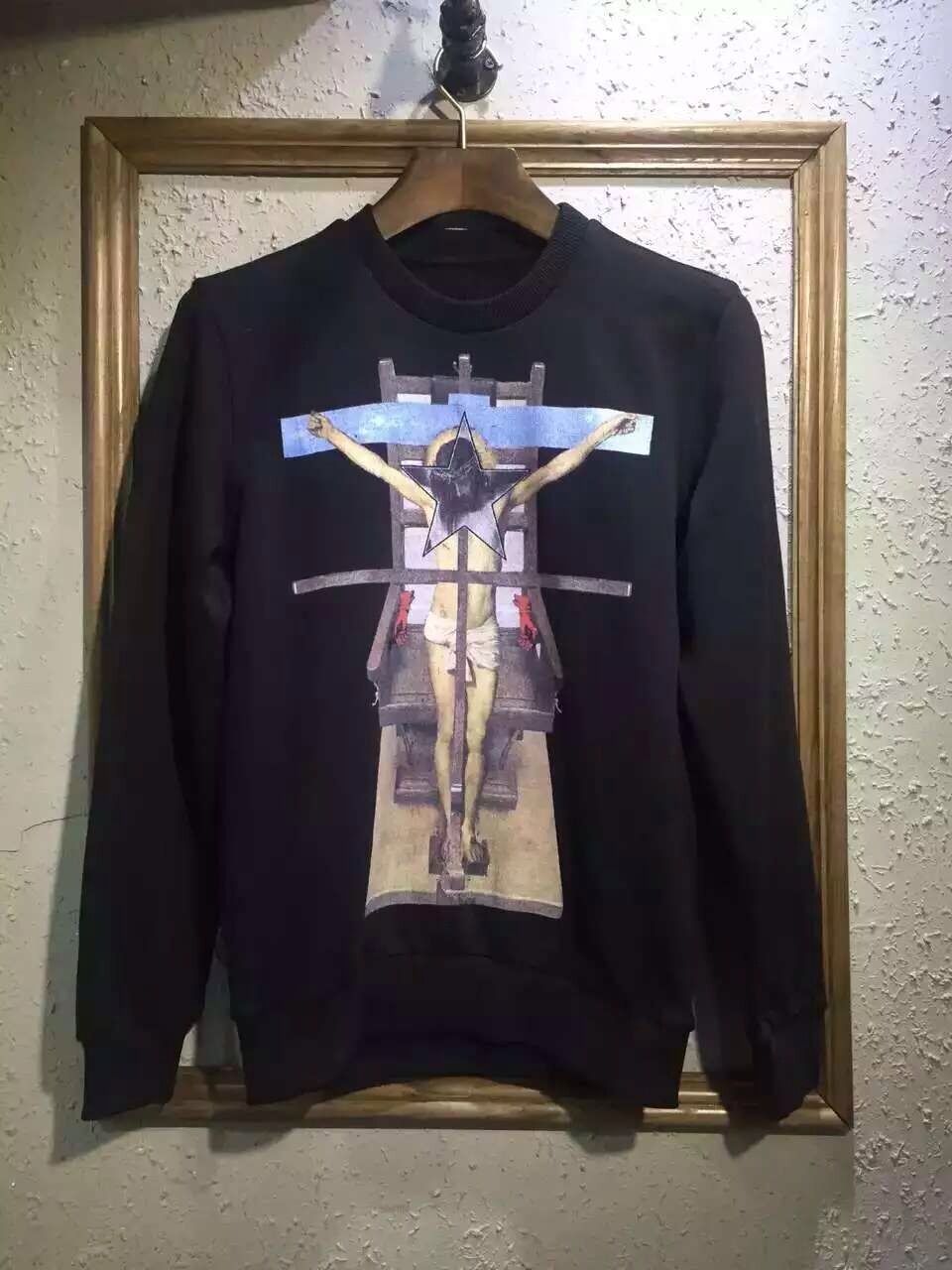 

2016 new fashion Men Brand Jesus five-star men pullover hoodie cotton long sleeve men's sportswear hoodie sweatshirt, Black