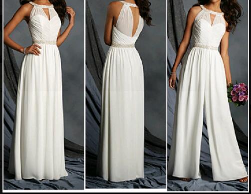

new arrival chiffon jumpsuit floor length crystal sash elegant for evening party custom made cloth, Coral