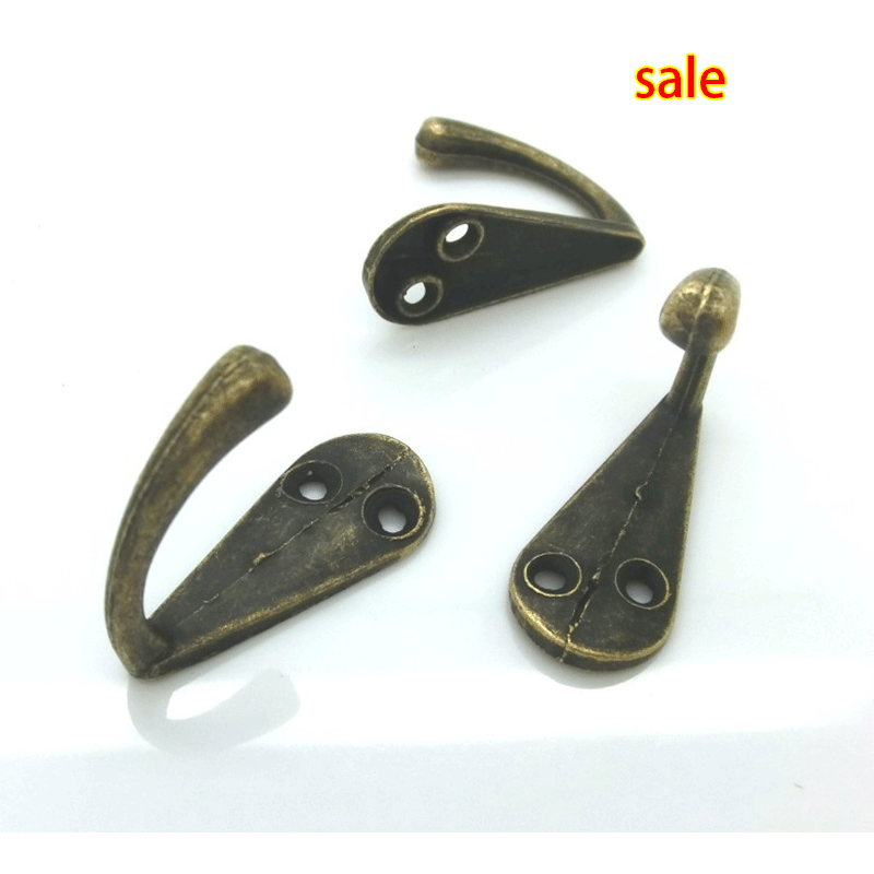 

Wholesale New Hot Sale Bronze Tone Metal Coat Hook Bag Clothes Hanging 2 Holes Hook Single Free Shipping