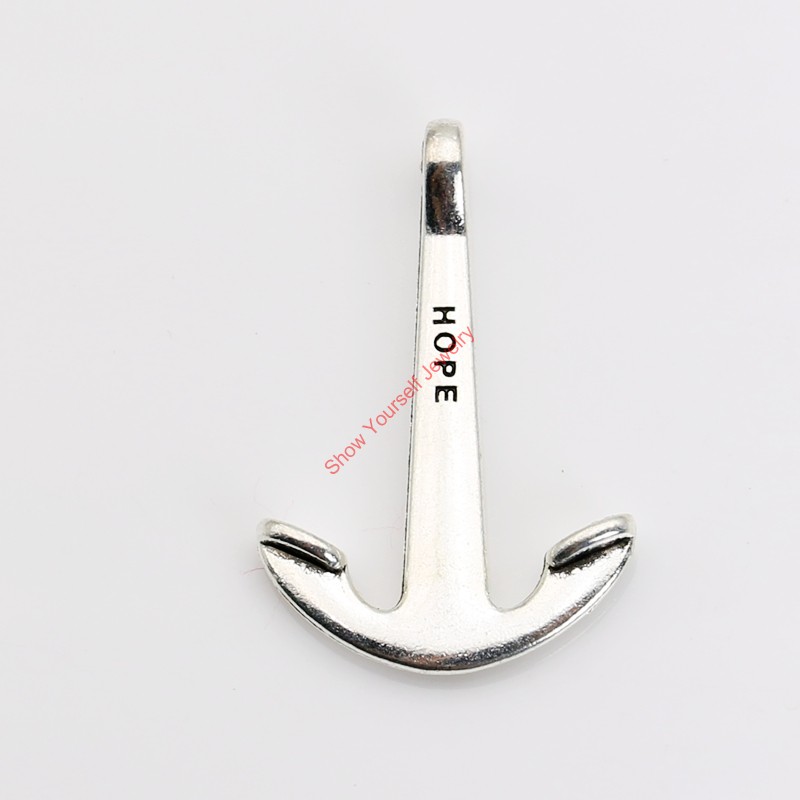 

10pcs Tibetan Silver Plated Hope Anchor Charms Pendants for Bracelet Necklace Jewelry Making DIY Handmade Craft 40x26mm