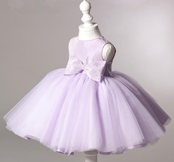 

Violet Girl Wedding Gowns Kids Formal Party Christening Communion Dresses Infant Pageant Dress for Little Girl 1-11 Years, Lanvender