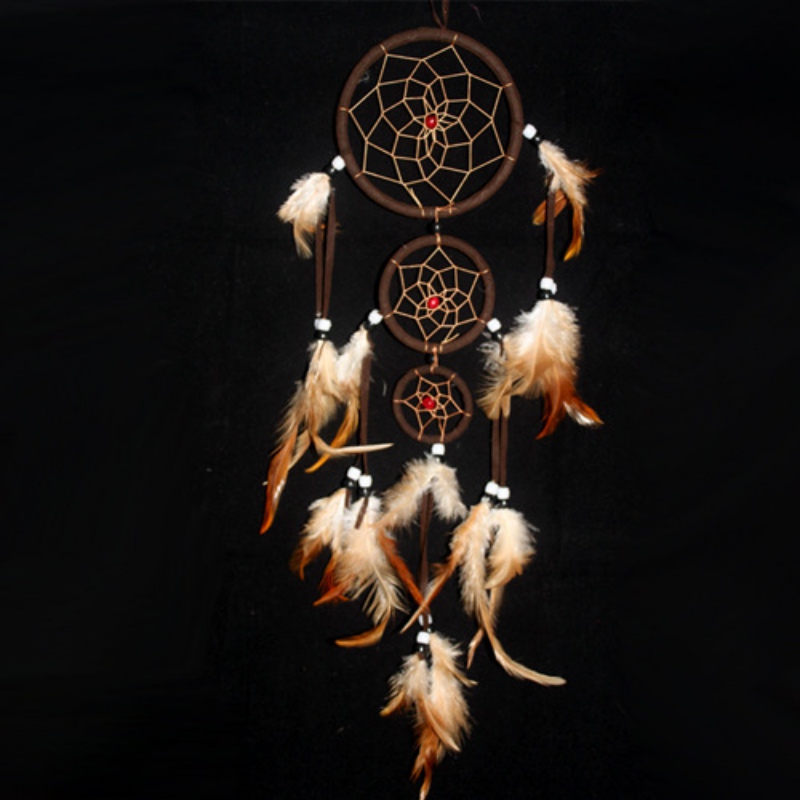 

Wholesale- New Round Ethnic Dream Catcher Feather Home Wall Hanging Decor Crafts