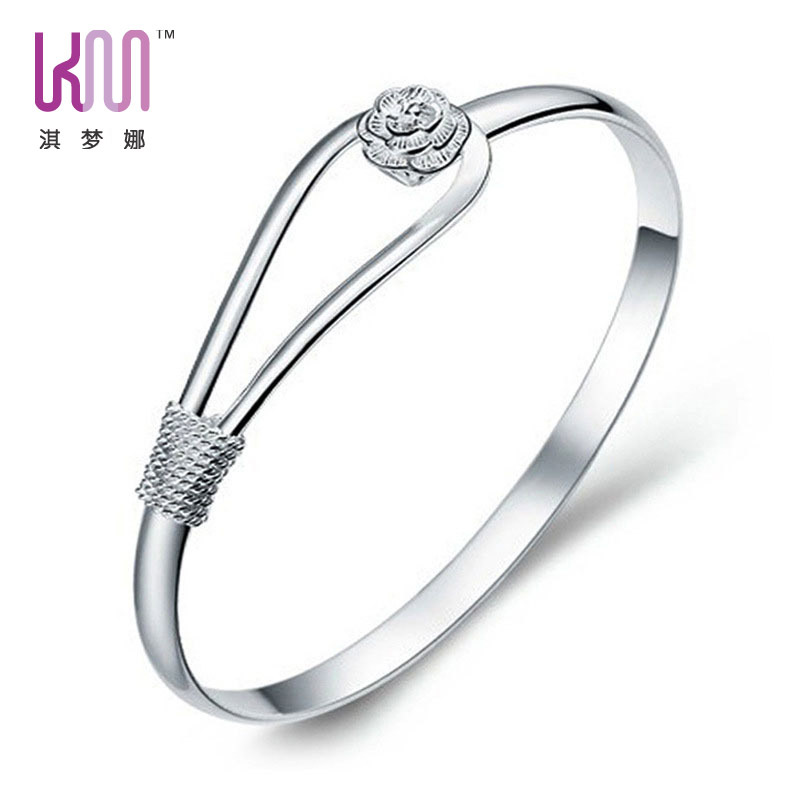 

Women plated silver Bracelet Cuff Bangle Hand Chain Fashion Jewelry