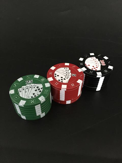 

Poker Smoking grinder Herb grinder tobacco glass Metal grinder with different colors
