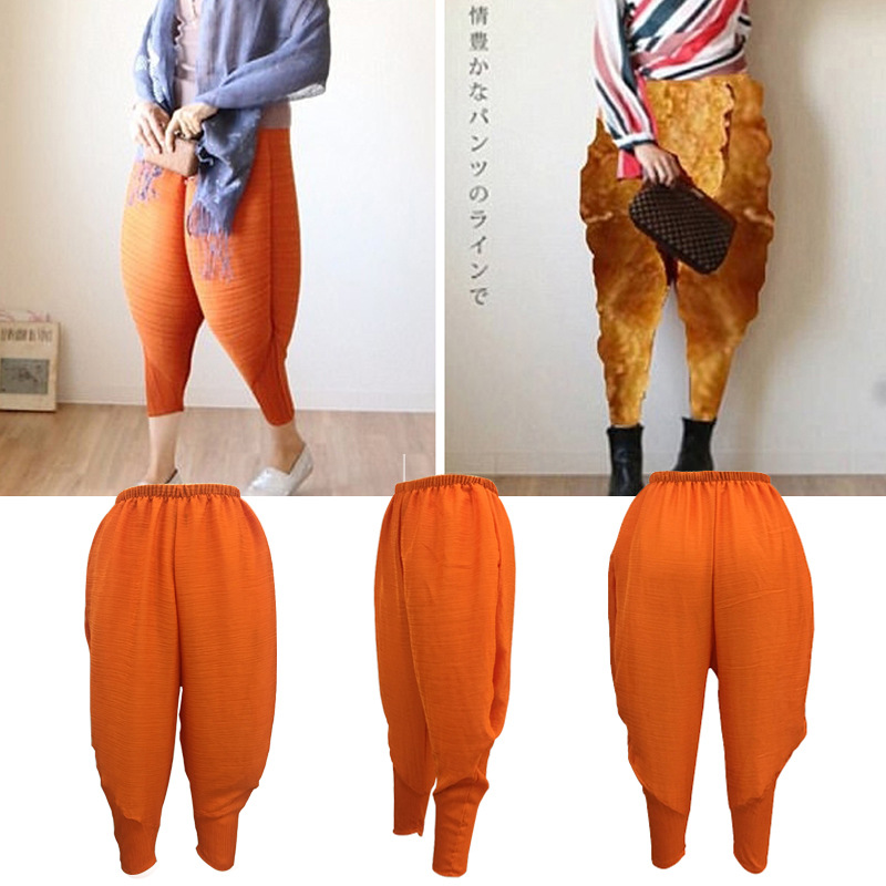 

Fashion New Fried Chicken Pants For Women Ladies Trousers 3 Colors Losse Elastic Capris Plus Size Pants NK001 RF, Red