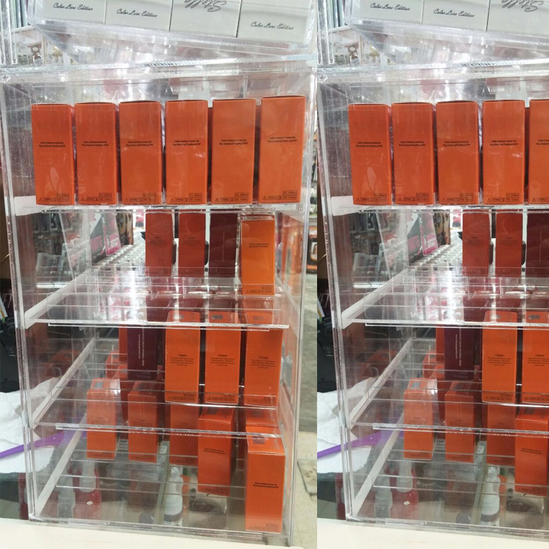 

freeshipping hollywood color contact lens case packing box