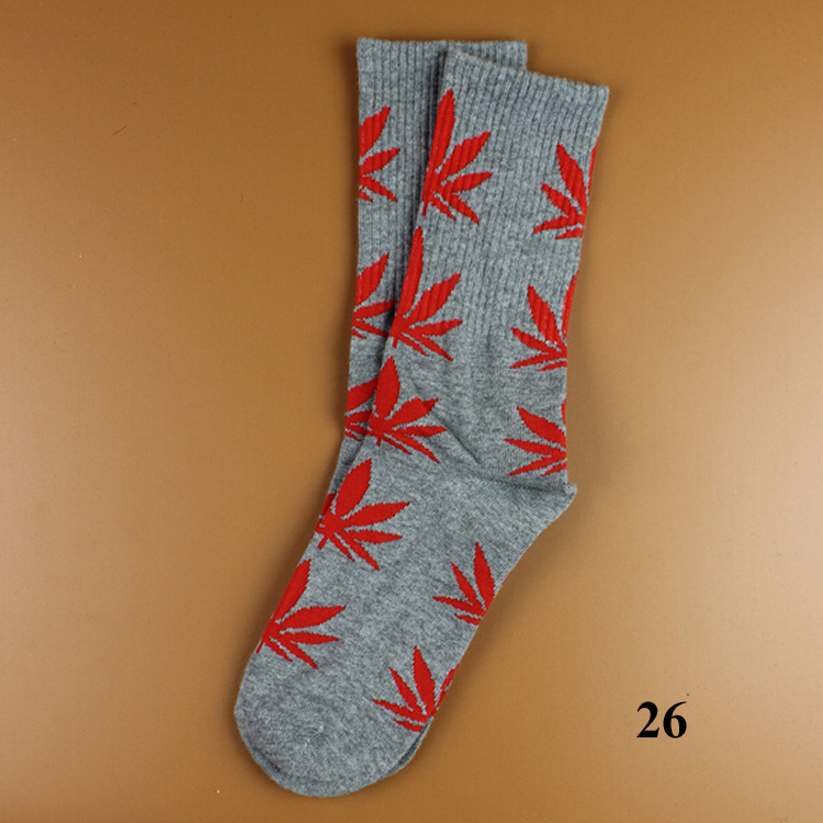 

44 Colors christmas plantlife socks for men women high quality cotton Casual skateboard hiphop maple leaf sport sock wholesale Free DHL Fedex, As picture