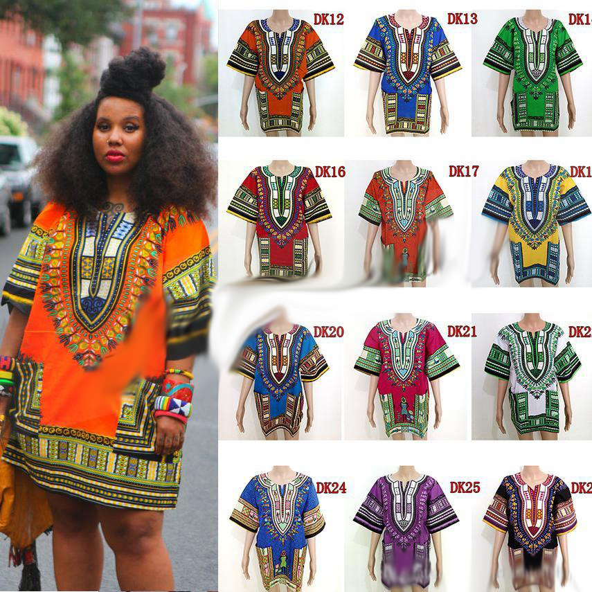 

African Dashiki Dresses For Women Men African Clothes hip hop T Shirt Caftan Vintage Fashion Tribal Mexican Top Ethnic Clothing