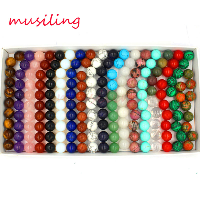 

Ball Beads DIY Jewelry Making 16mm Rose Quartz Amethyst etc Various Natural Stone Charms Fashion Findings Accessories