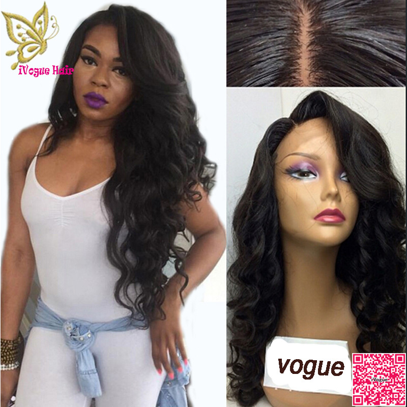 

Brazilian Human Hair Silk Top Full Lace Wig Body Wave Glueless Lace Front Human Hair Wigs 4"X4" Silk Base With Baby Hair, Natural color