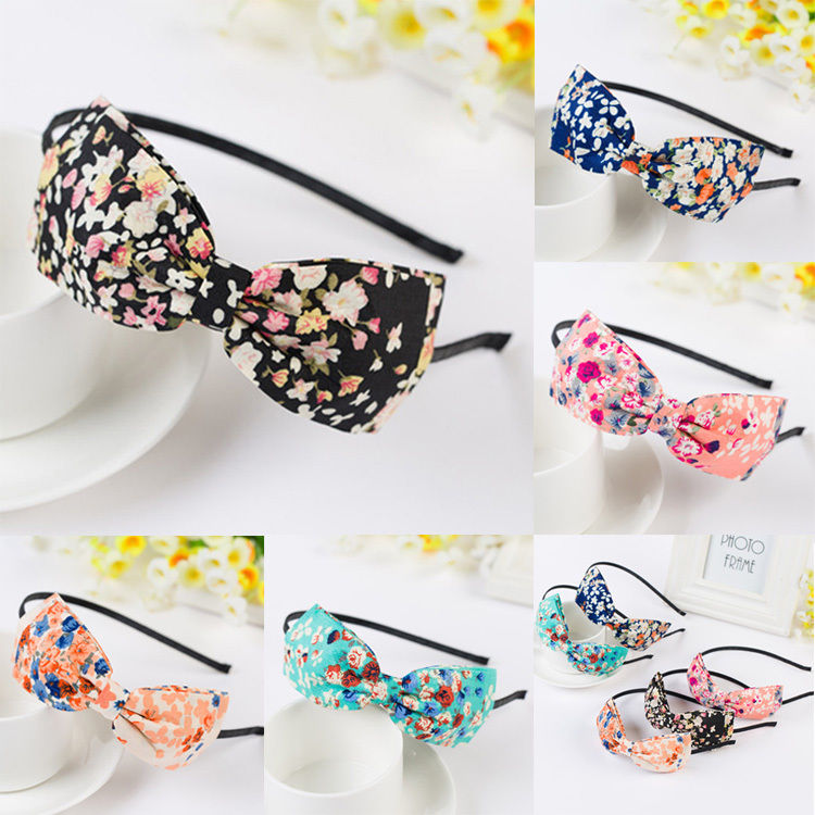 

Fashion Korean Women Floral Fabric Hair Hoop Butterfly Bow Hair Band Headdress #R49