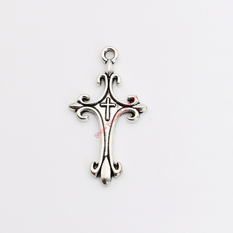 Sterling Silver Anchor Croix avec Jésus Charme Collier Pendentif Avec Diamant Coupe