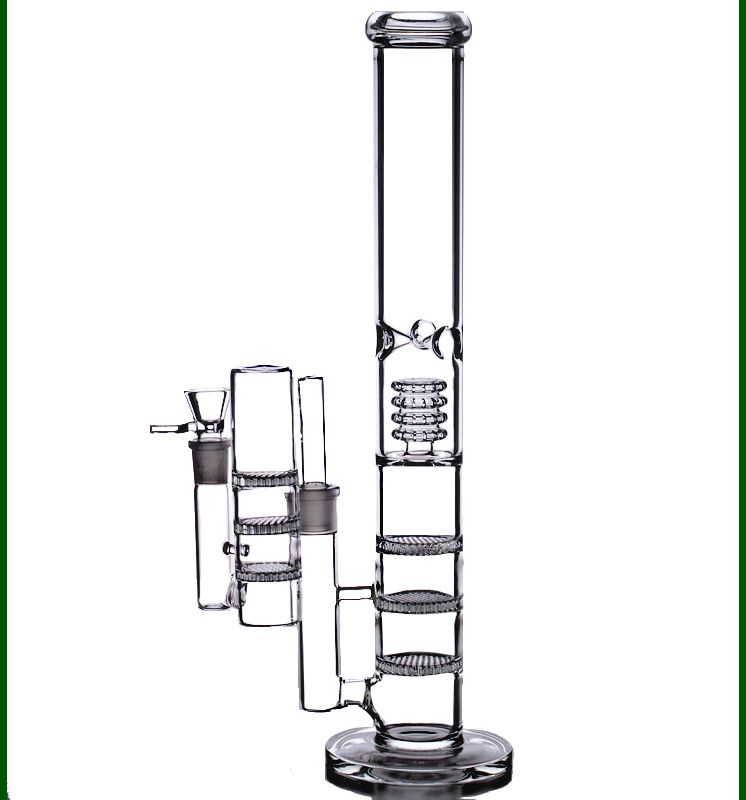 

17" tall big water bongs 18mm recycler oil rigs dab bubbler triple honeycomb perc smoking glass pipes bowl ash catcher 18.8mm