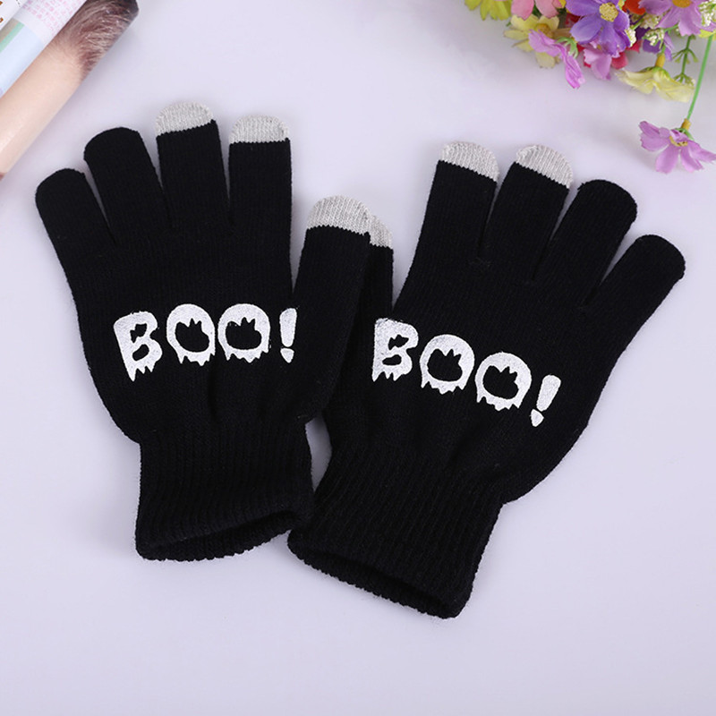 

Custom Touch Screen Knitted Gloves Acrylic Fabric Five Fingers Gloves Print Your Logo On It Promotional Product Free Shipping