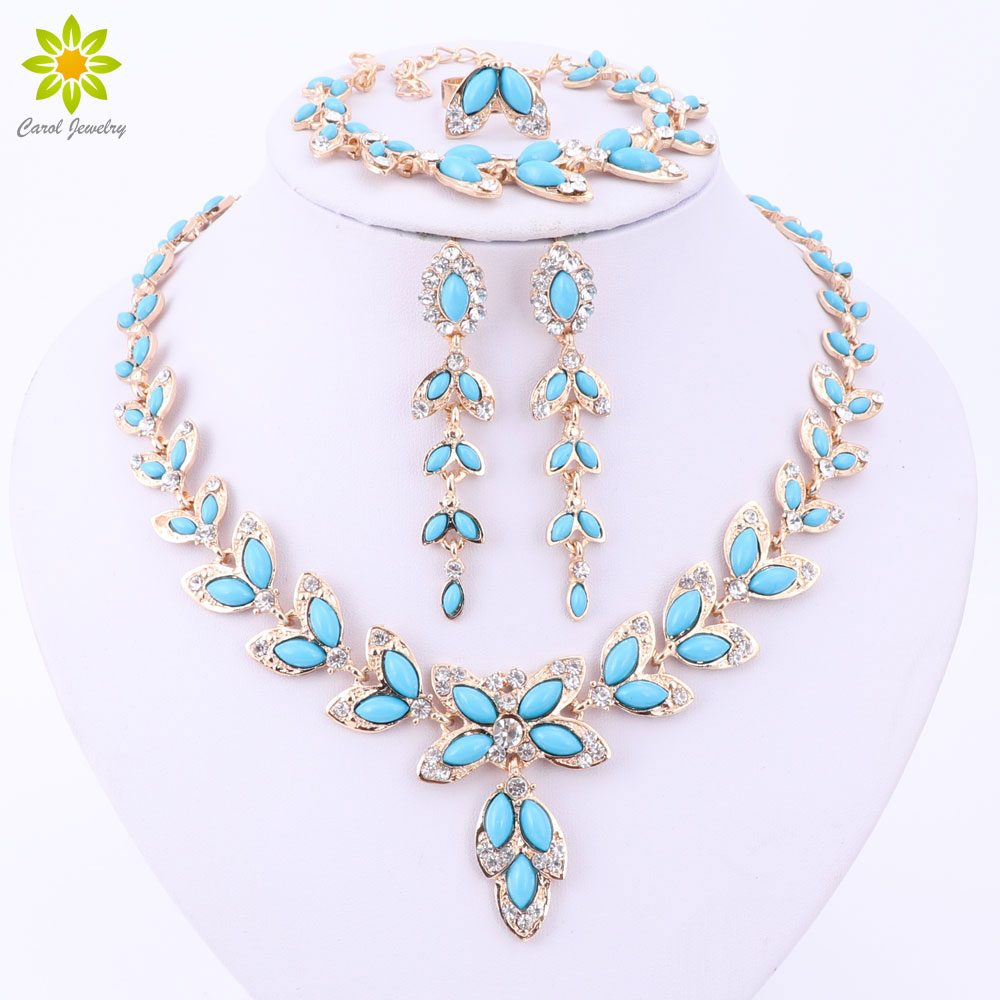 

Fashion Jewelry Sets For Women Tree Leaf Earrings Necklace Gold/Silver Plated Classic Pendant Wedding Dress Accessories