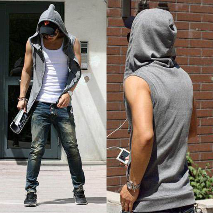 

Wholesale-Hoodies Cotton Tracksuit Mens Sport Suit Gym Hoodies And Sweatshirts Sleeveless Hoodie Assassins Creed Moleton # A4913, Gray