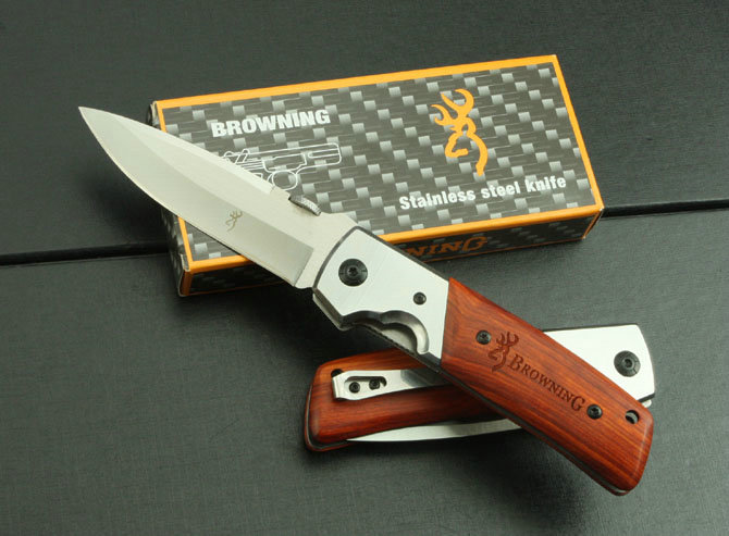 

Browning DA50 Huge Pocket Folding Knife 5Cr15Mov 57HRC Steel Blade Wood Handle Tactical Camping Hunting Survival Utility EDC Man Collection