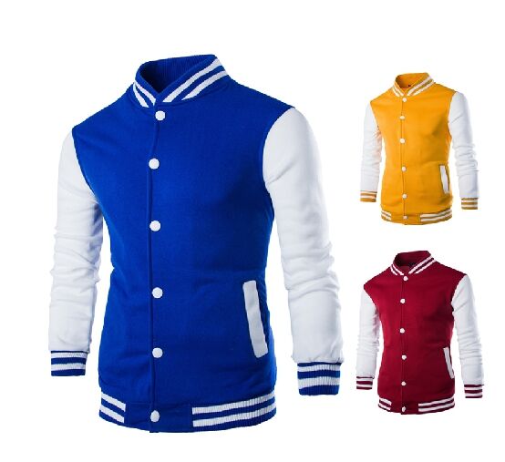 

New Arrival Black Jacket Men Spring Fashion Mens Single Breasted Patchwork Varsity Letter man College Baseball Jacket Men's Clothing Coats, Gray