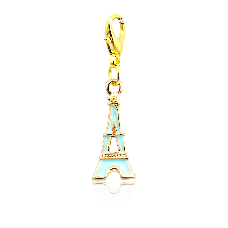 

Fashion Floating Charms Gold Plated 4 Color Enamel Eiffel Tower Lobster Clasp Alloy Charms DIY Pendants Jewelry Accessories