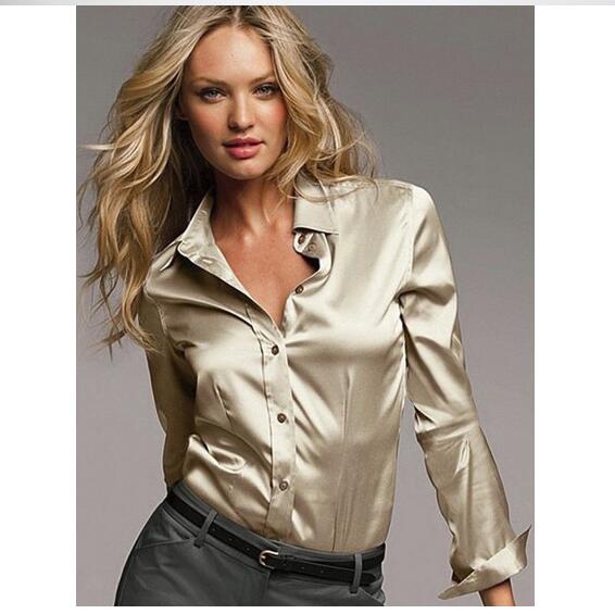 camisa de raso mujer